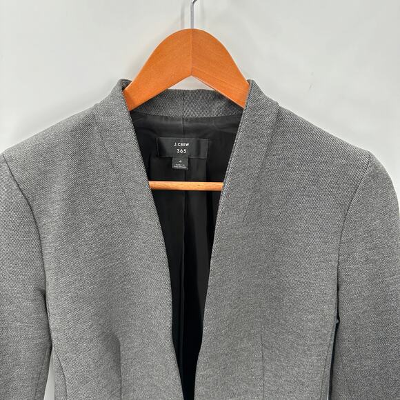 J.CREW 365 Gray Collarless Going Out Blazer in Stretch Twill // 4 - Picture 3 of 9